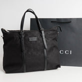 Gucci - Tote Bag Bag 2WAY GG Guccisima Nylon / leather black