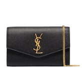 Saint Laurent - UPTOWN CHAIN WALLET IN GRAIN DE POUDRE EMBOSSED LEATHER