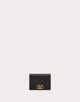 VALENTINO COMPACT VLOGO SIGNATURE GRAINY CALFSKIN WALLET