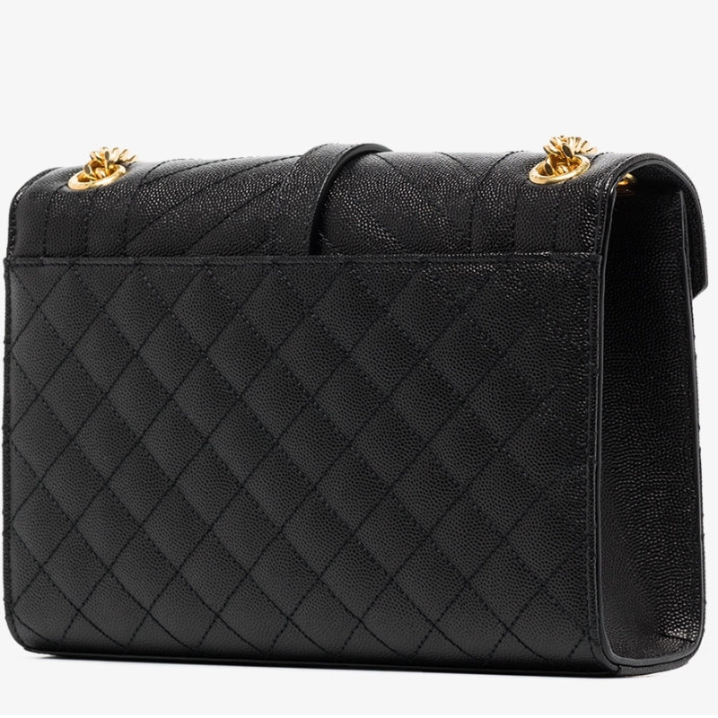 Saint Laurent ENVELOPE MEDIUM IN QUILTED GRAIN DE POUDRE EMBOSSED LEATHER