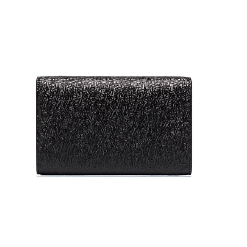 Saint Laurent UPTOWN CHAIN WALLET IN GRAIN DE POUDRE EMBOSSED LEATHER