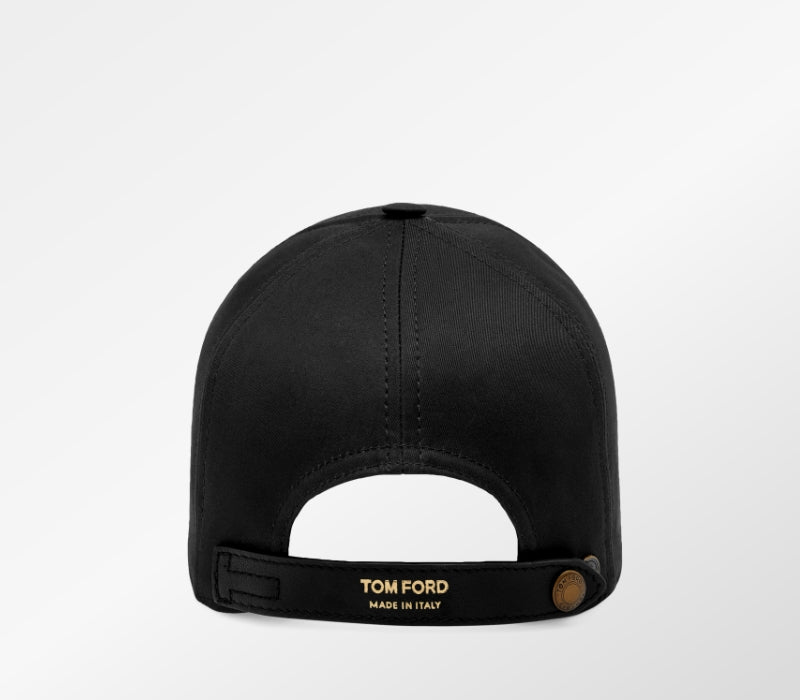 Tom ford CANVAS AND SMOOTH LEATHER CAP Black