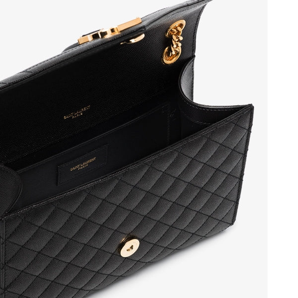 Saint Laurent ENVELOPE MEDIUM IN QUILTED GRAIN DE POUDRE EMBOSSED LEATHER