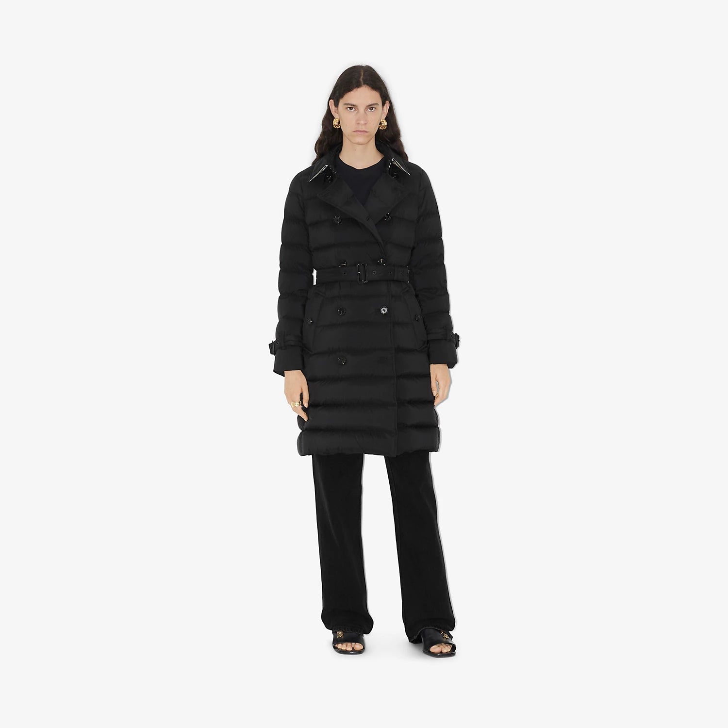 Burberry Nylon Puffer Coat Black