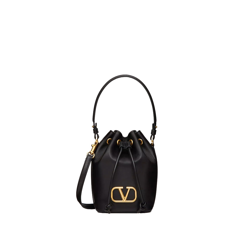 Valentino Mini logo Signature Bucket bag in Nappa Leather