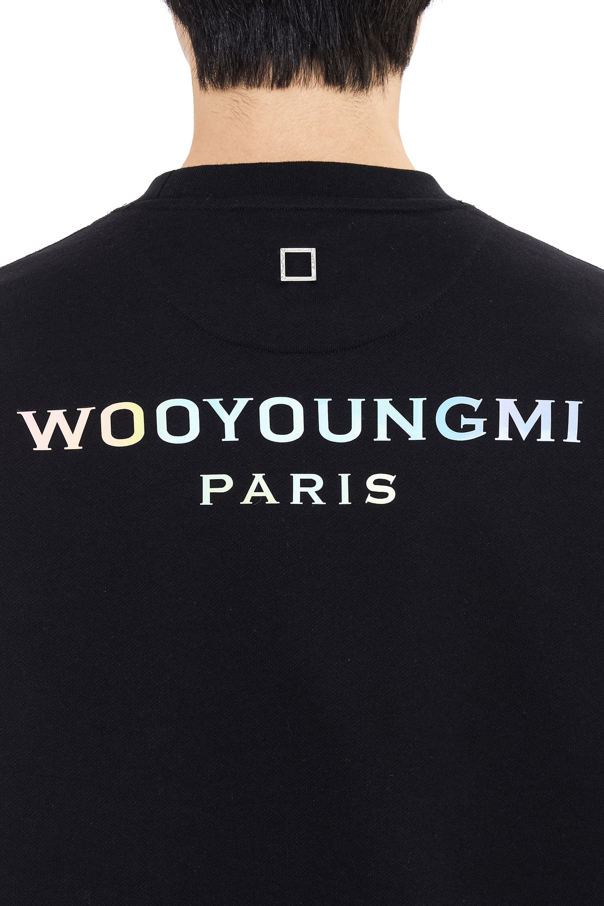 WOOYOUNGMI Black Cotton Lenticular Back Logo Sweatshirt