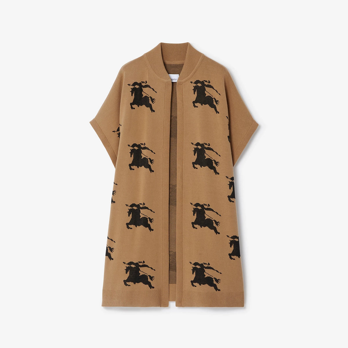 Burberry EKD Cotton Silk Jacquard Cape Camel