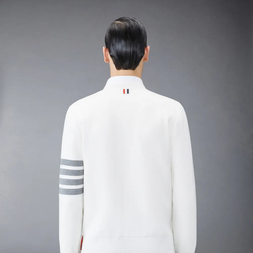 Thom Browne Cotton Crepe V-Neck Cardigan