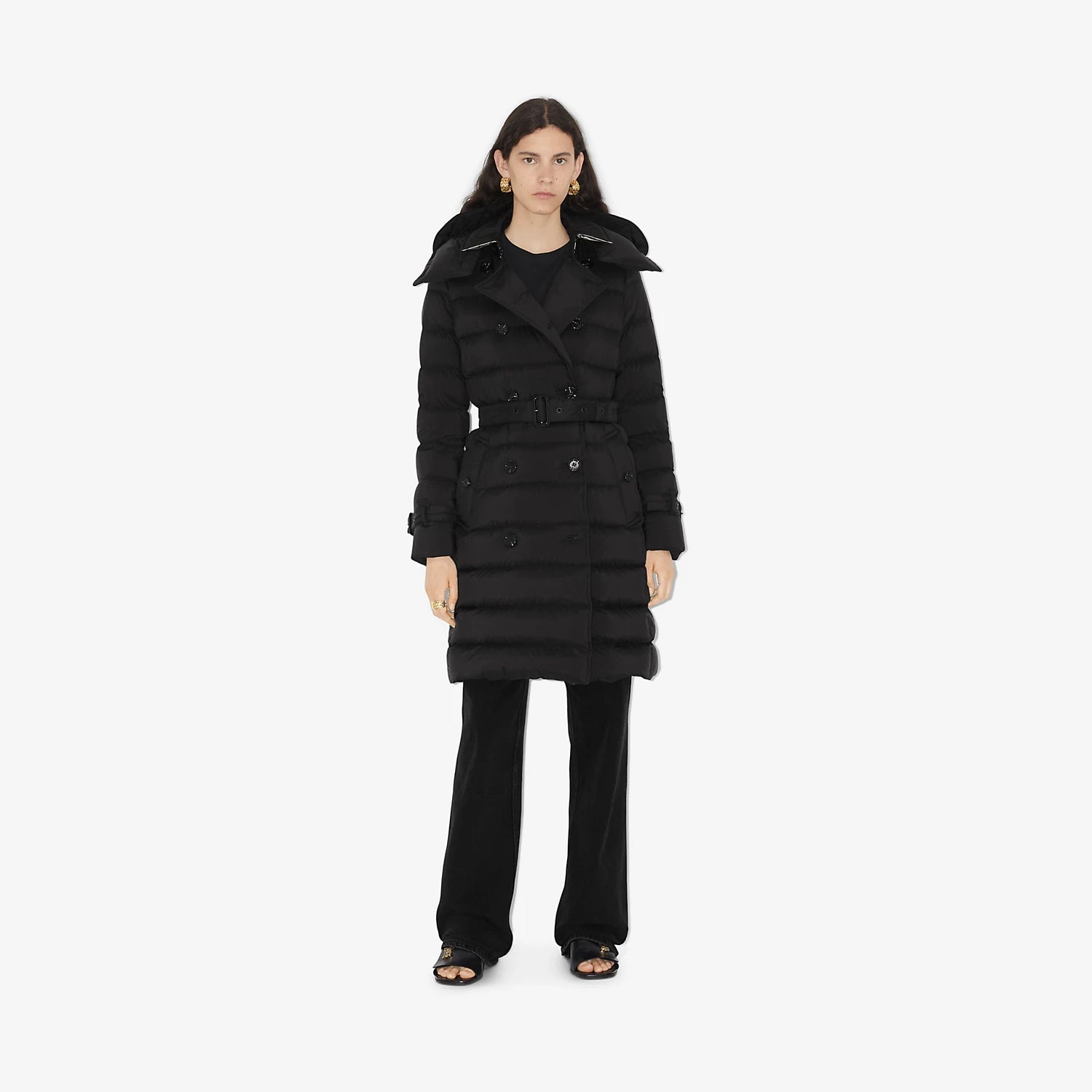 Burberry Nylon Puffer Coat Black