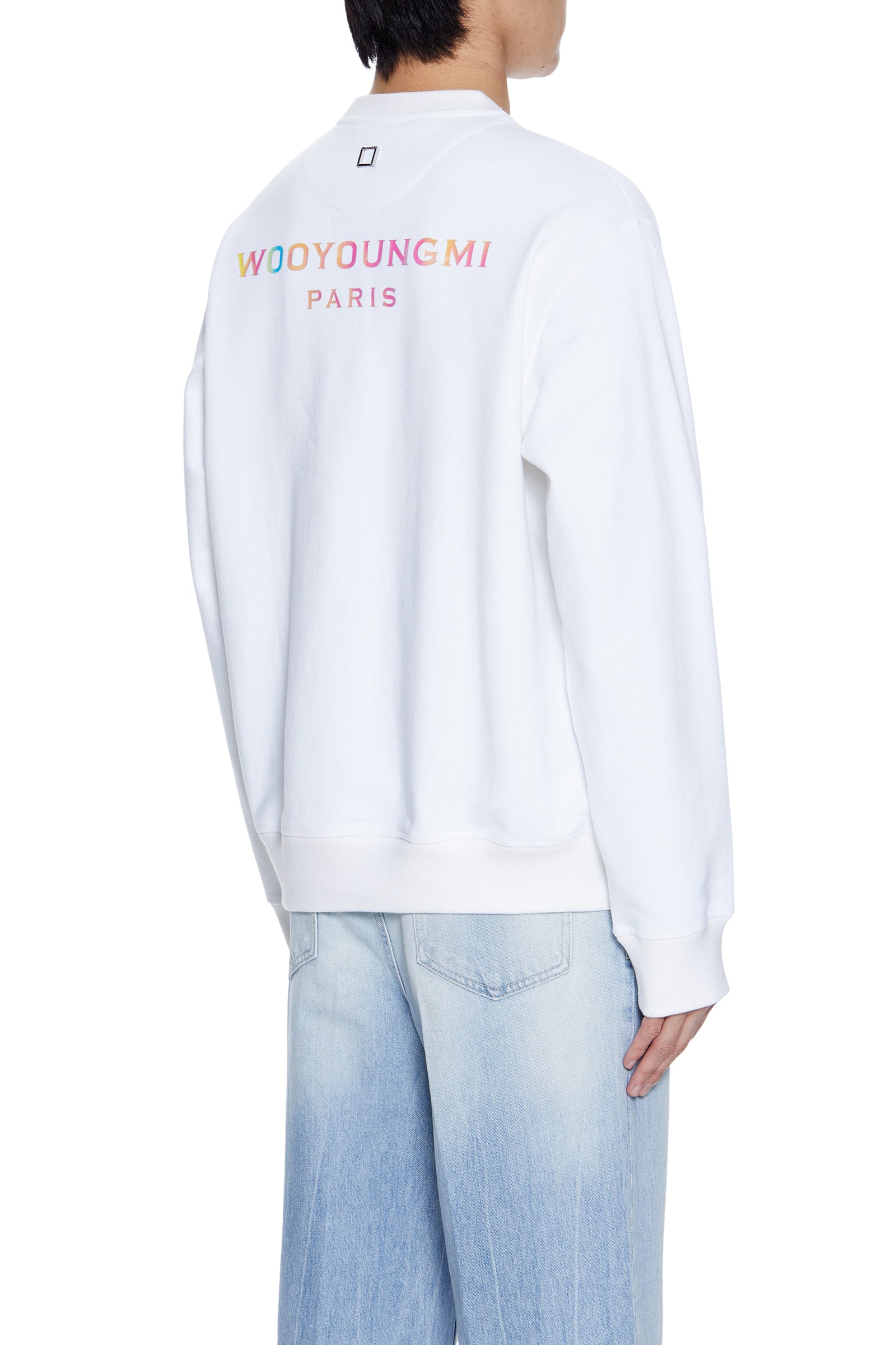 WOOYOUNGMI White Cotton Lenticular Back Logo Sweatshirt