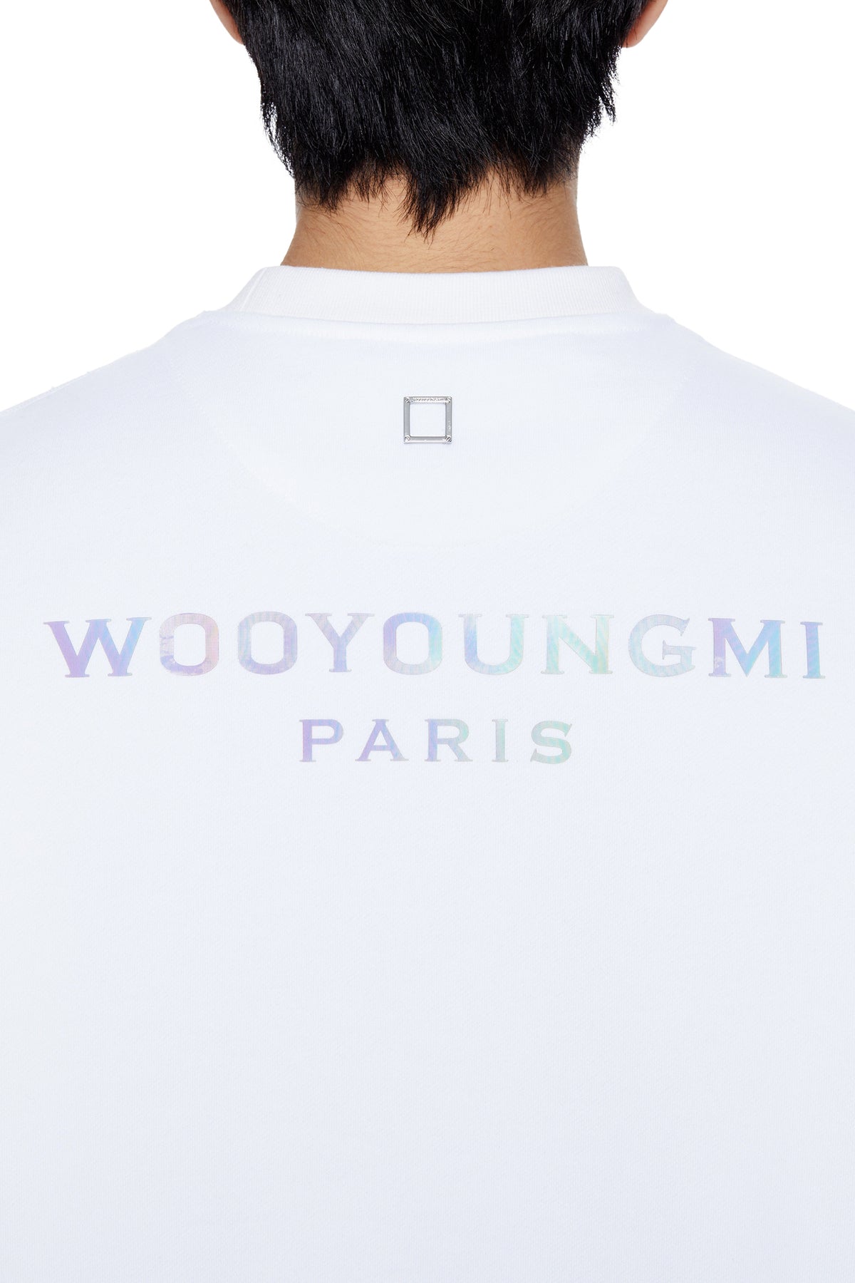 WOOYOUNGMI White Cotton Lenticular Back Logo Sweatshirt