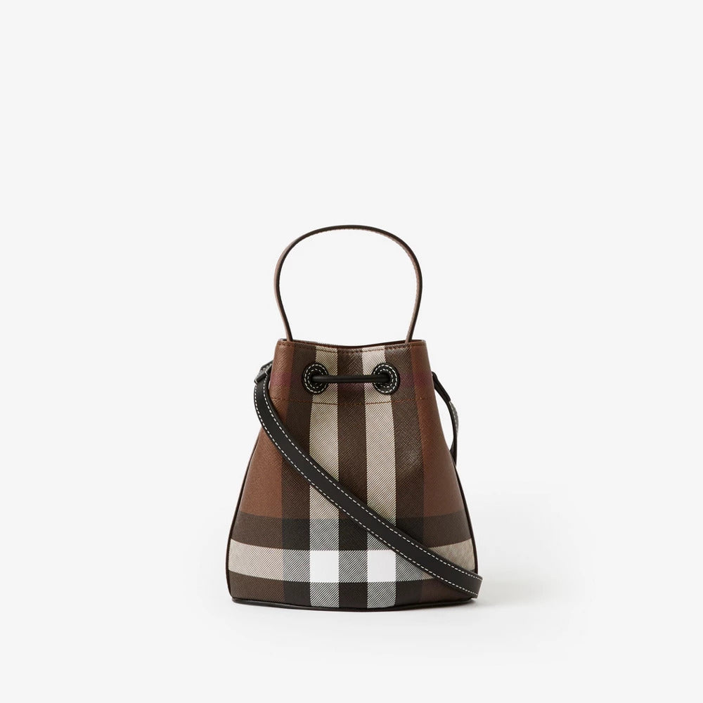 Burberry Mini TB bucket Bag in Dark Birch Brown