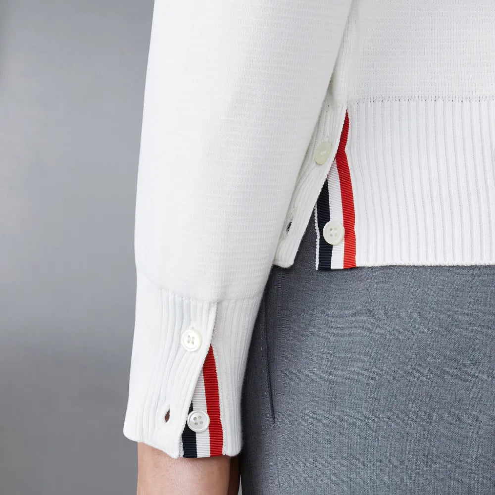 Thom Browne Cotton Crepe V-Neck Cardigan