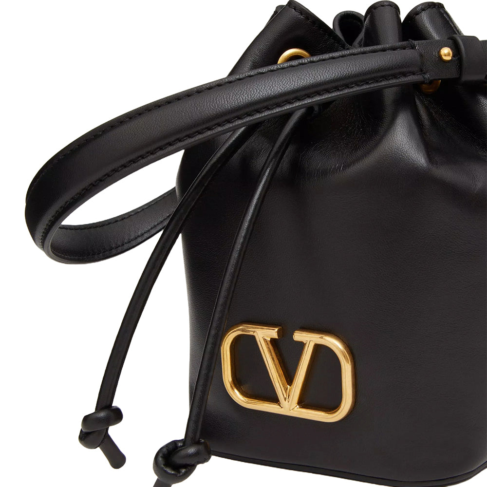 Valentino Mini logo Signature Bucket bag in Nappa Leather