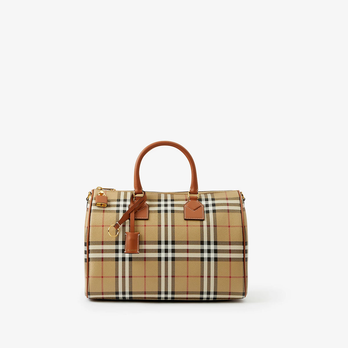 Burberry Check Medium Bowling Bag Beige