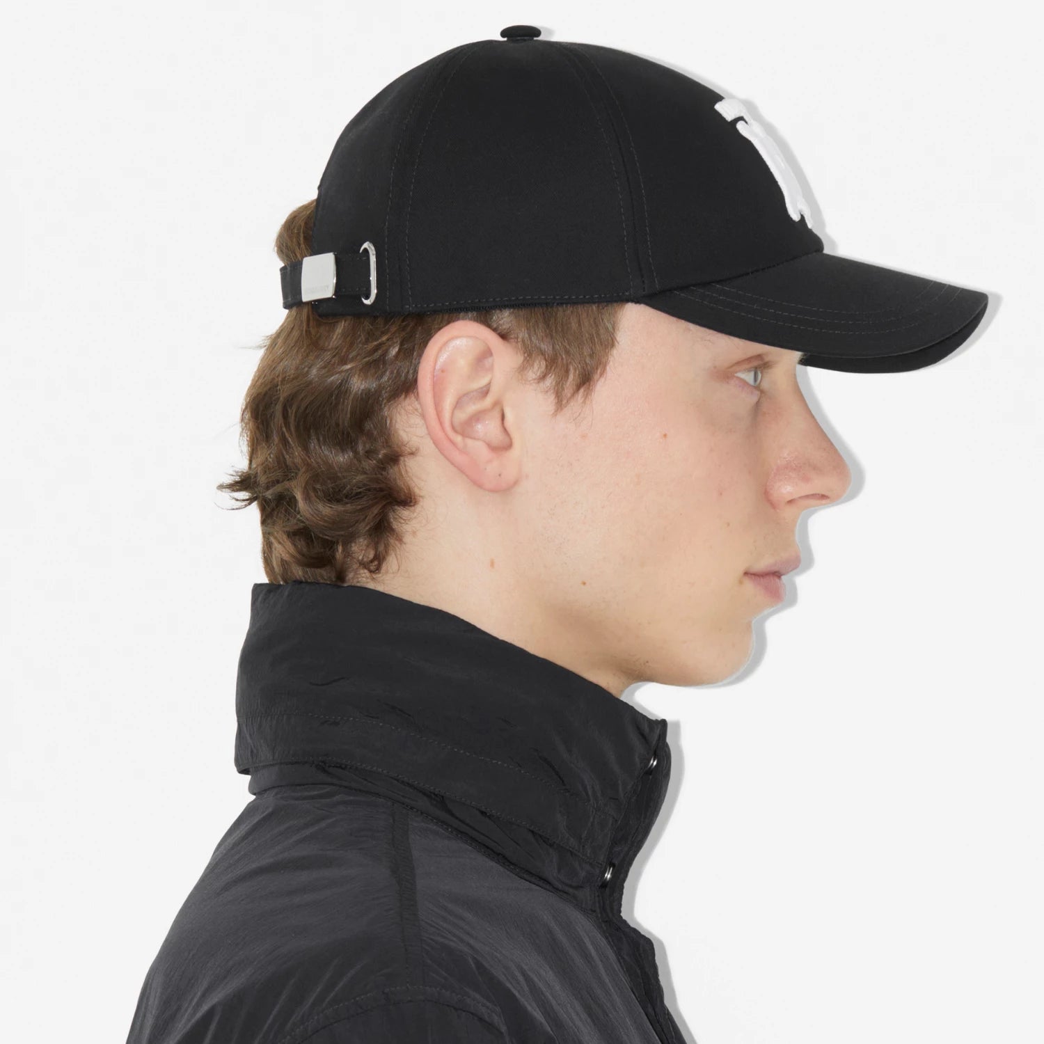 Burberry Monogram Motif Cotton Twill Baseball Cap Black