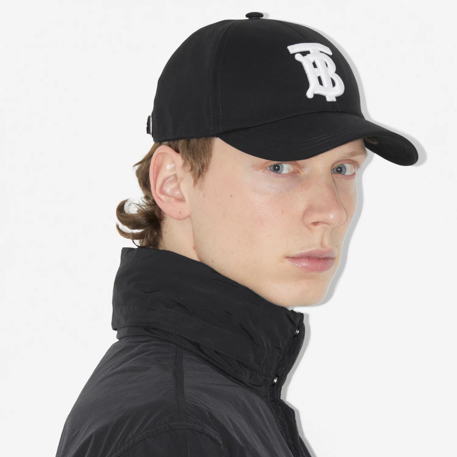 Burberry Monogram Motif Cotton Twill Baseball Cap Black