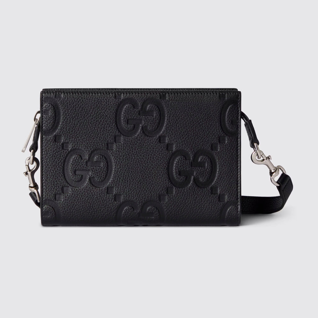 ハンドバッグ GUCCI BLACK LEATHER JUMBO GG MINI BAG GG jumbo mini bag in black leather | GUCCI® US