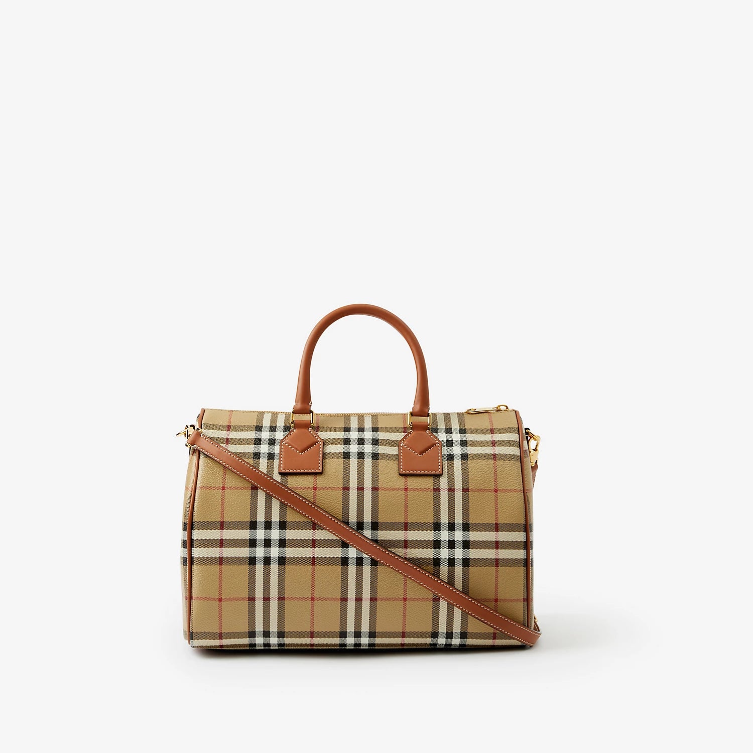 Burberry Check Medium Bowling Bag Beige