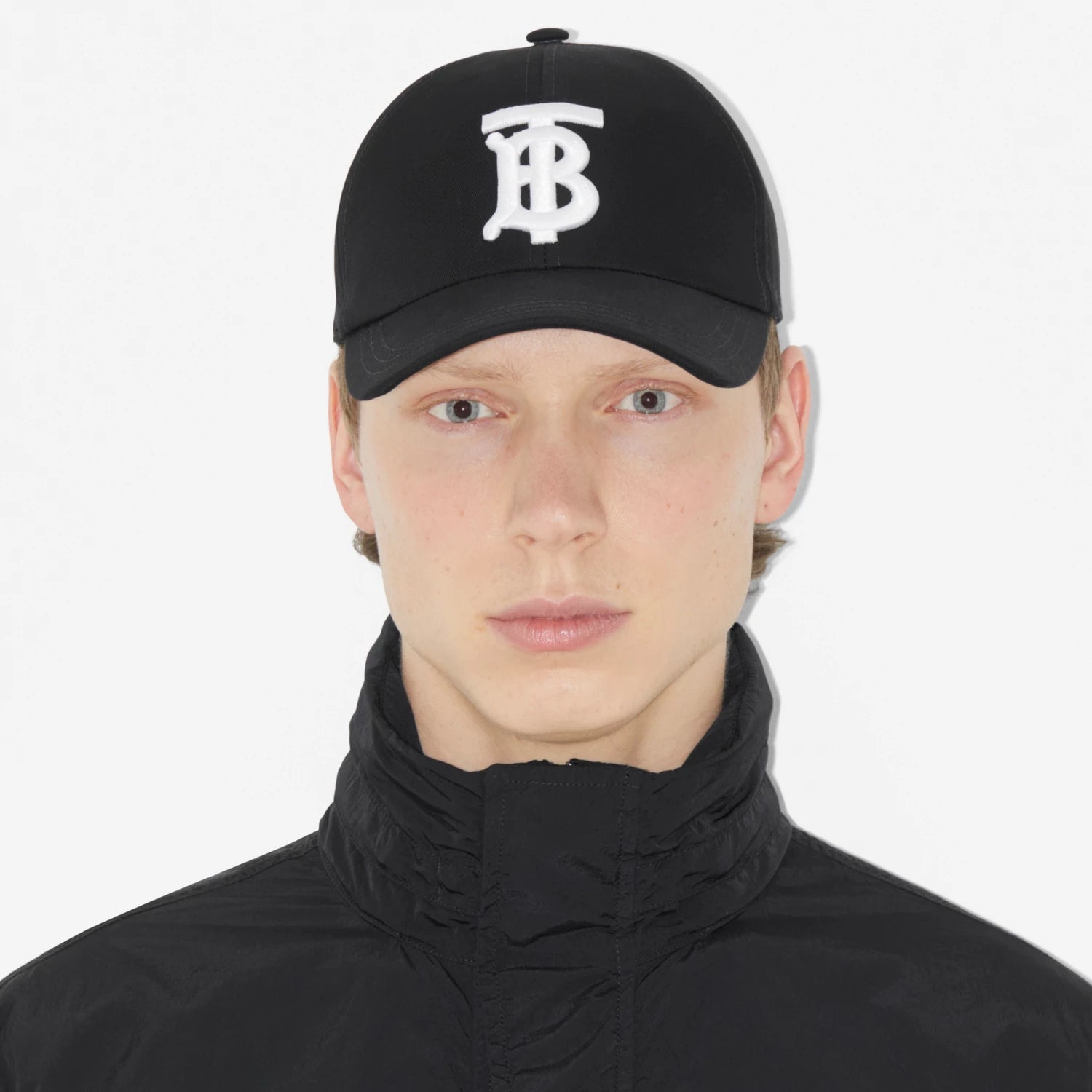 Burberry Monogram Motif Cotton Twill Baseball Cap Black