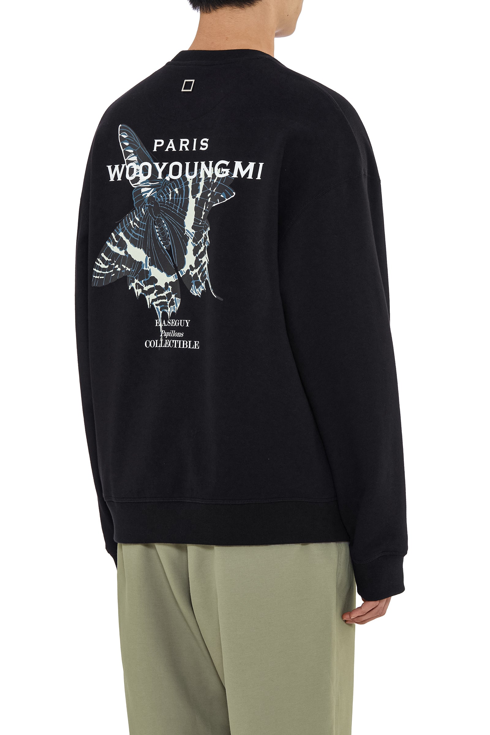 WOOYOUNGMI Black Butterfly Back Logo Sweatshirt