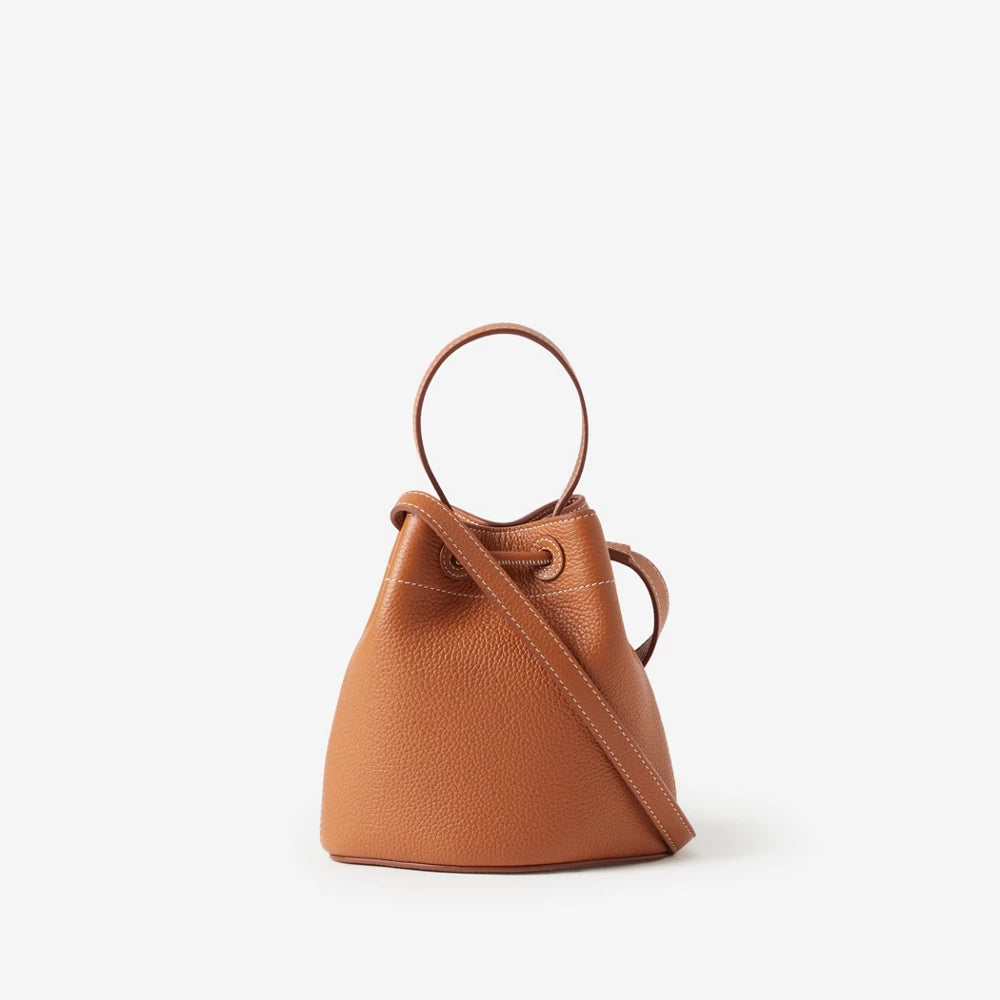 Burberry Mini TB Bucket Bag Warm Russet Brown