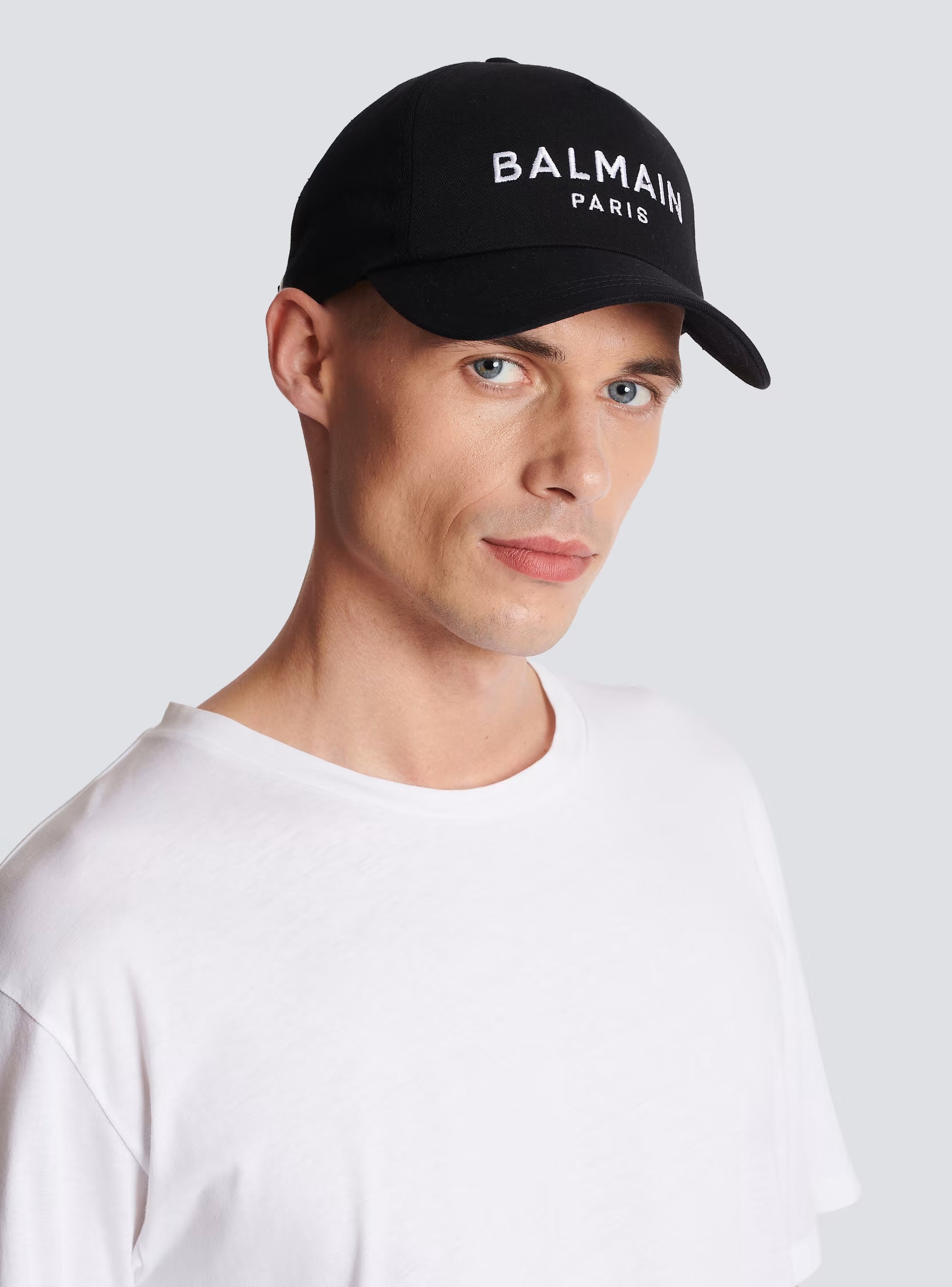 Balmain Cotton cap with Balmain logo Black