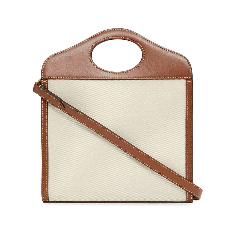 Burberry - Two-tone Canvas And Leather Mini Pocket Bag