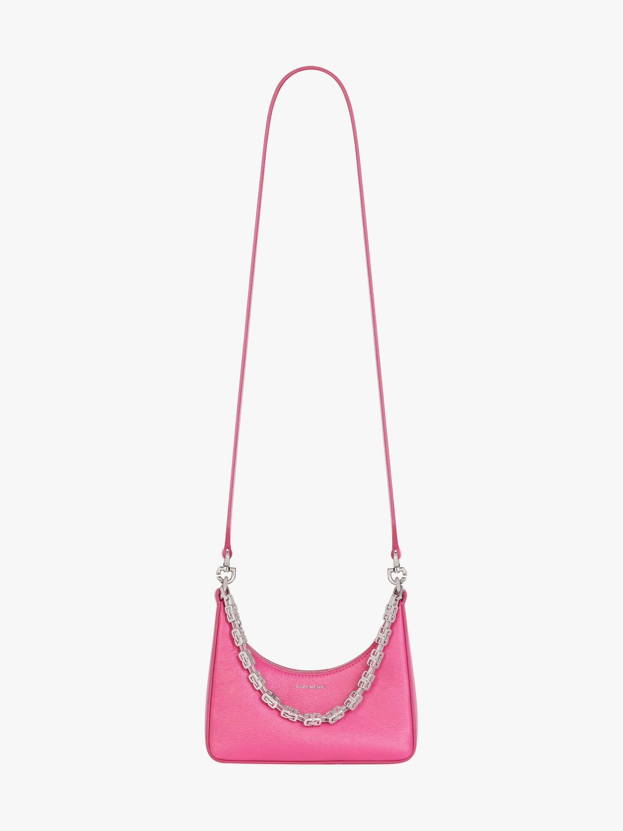 Givenchy Mini Moon Cut Out bag in leather with chain Neon pink