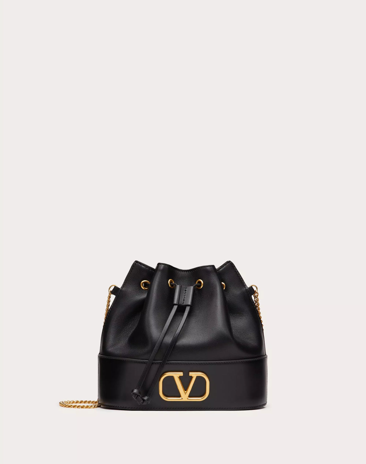 Valentino VLogo Signature mini bucket bag in nappa leather with chain