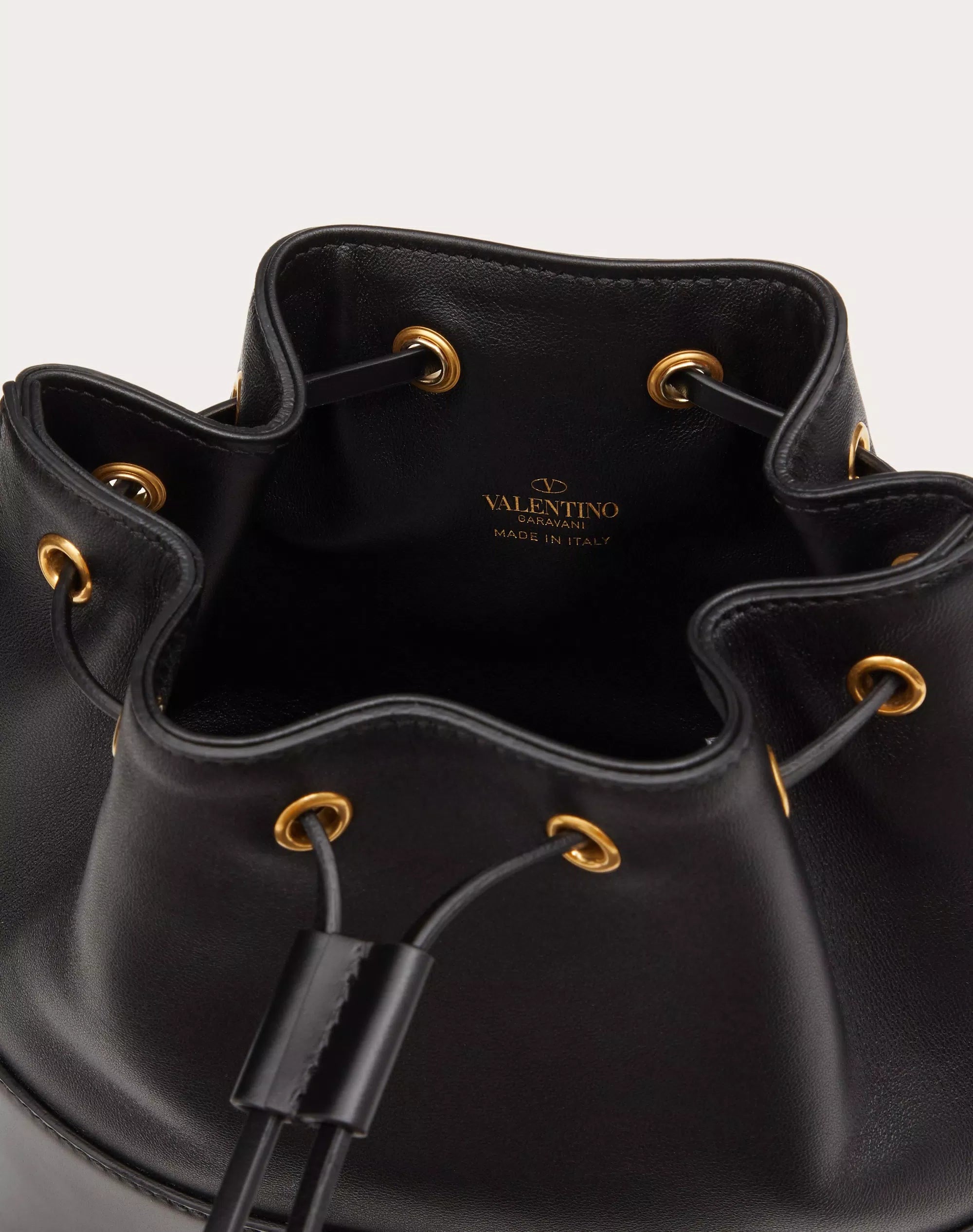 Valentino VLogo Signature mini bucket bag in nappa leather with chain