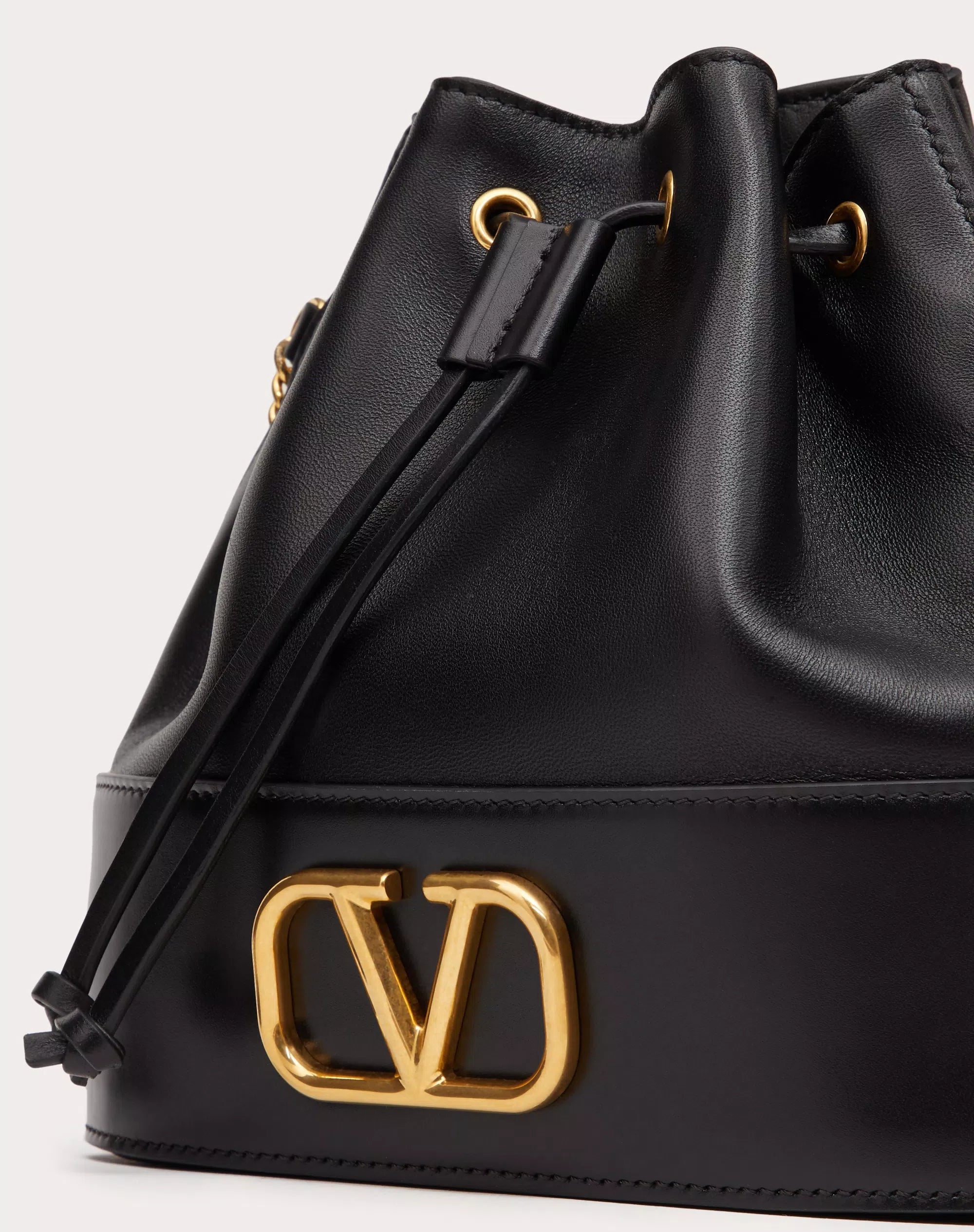 Valentino VLogo Signature mini bucket bag in nappa leather with chain