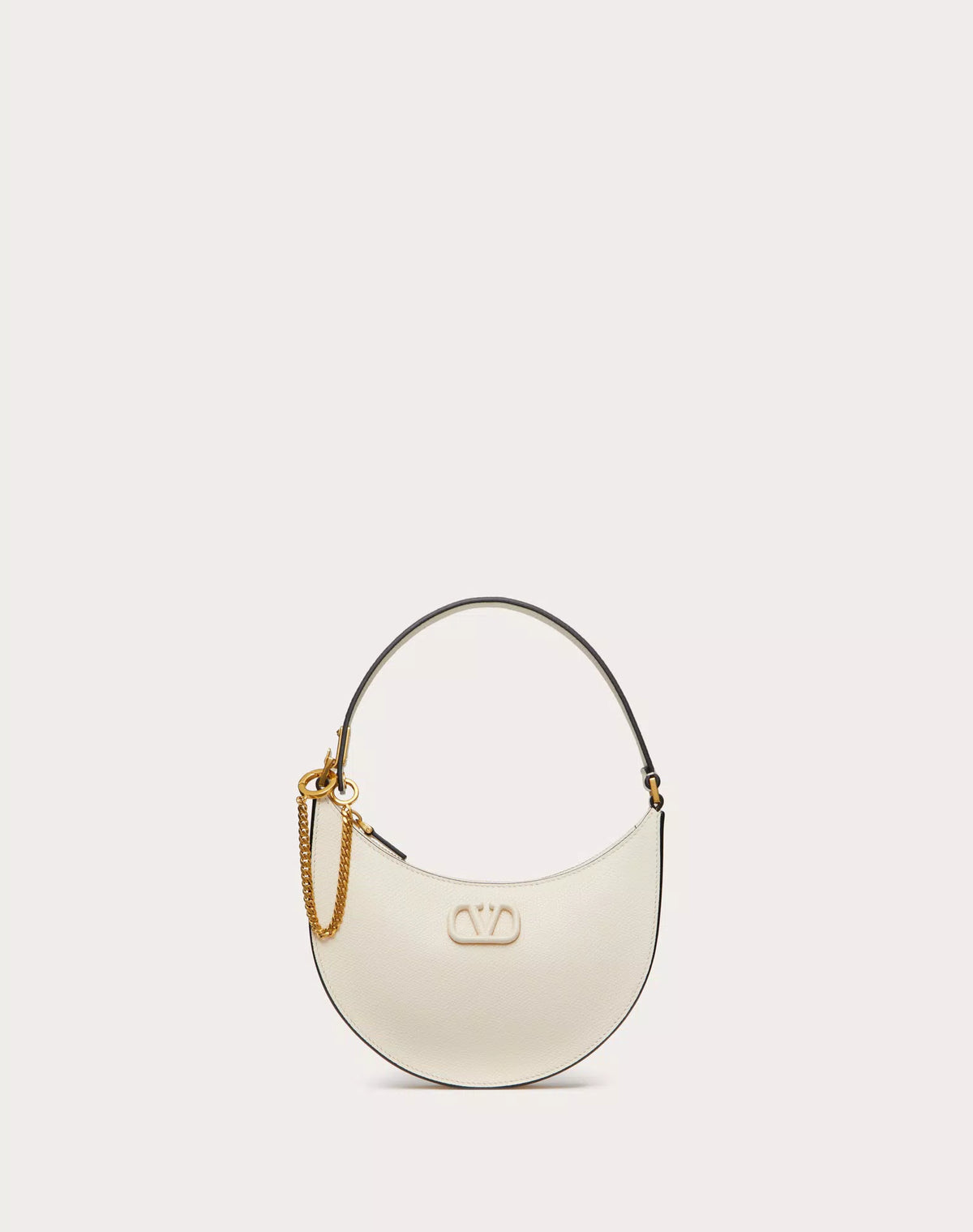 VALENTINO MINI VLOGO SIGNATURE GRAINY CALFSKIN HOBO BAG