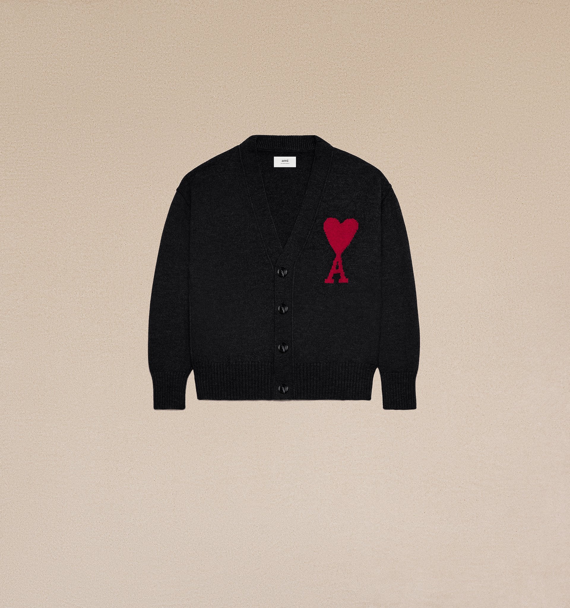 Ami Red Ami de Coeur Cardigan Black