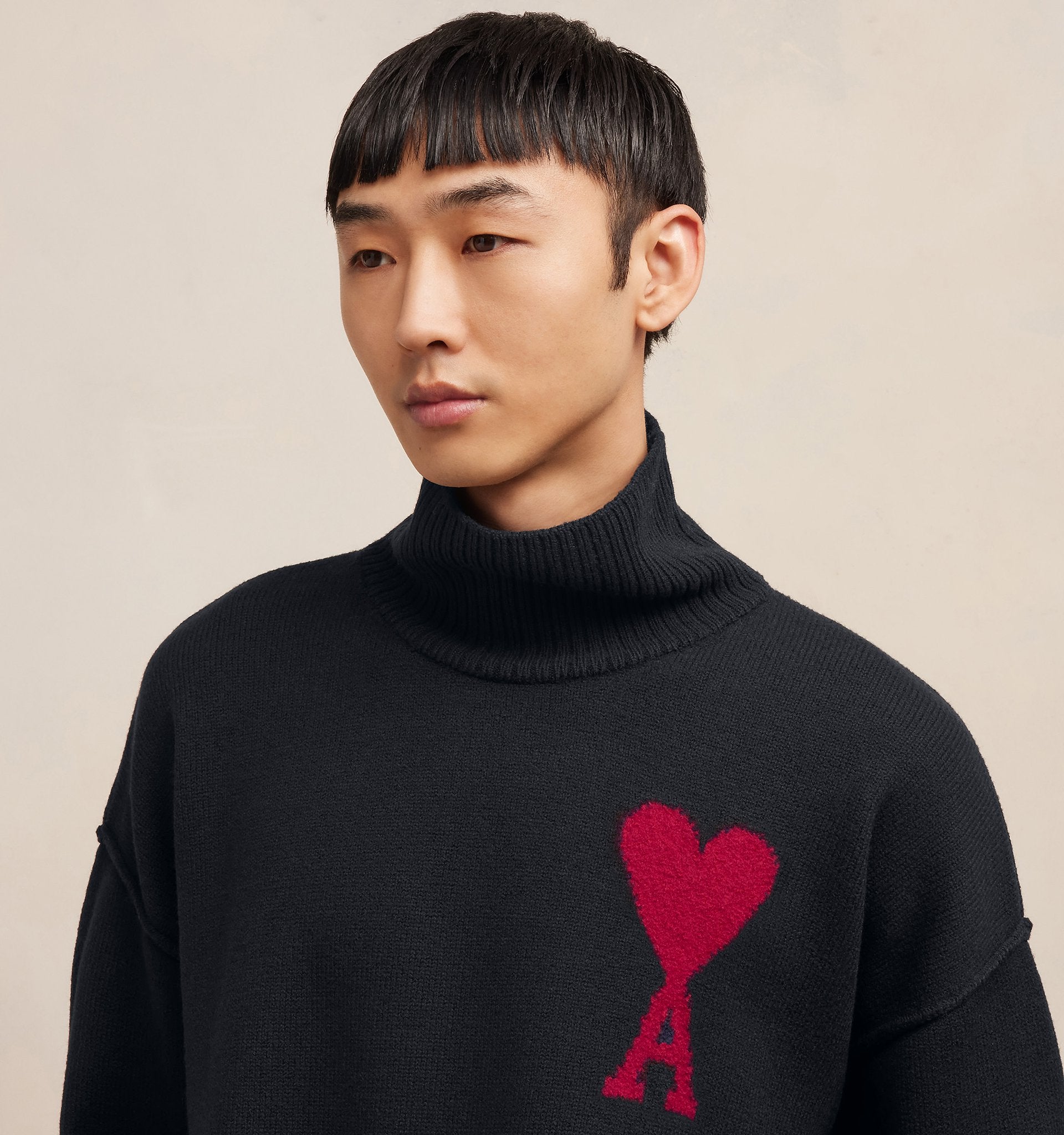 Ami Red Ami de Coeur Sweater Black