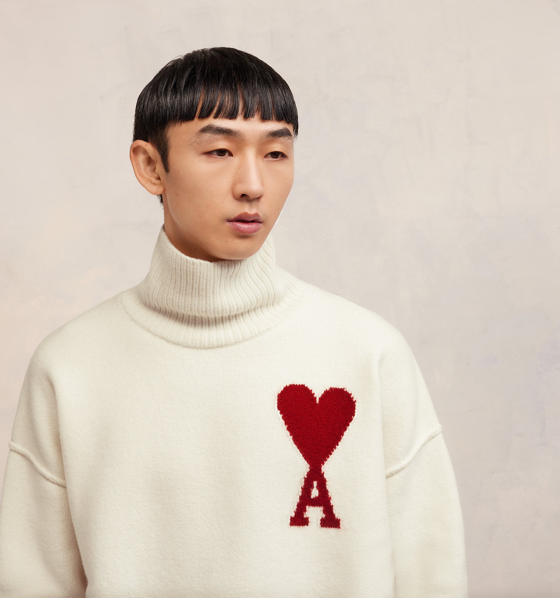 Ami Red Ami de Coeur Sweater White