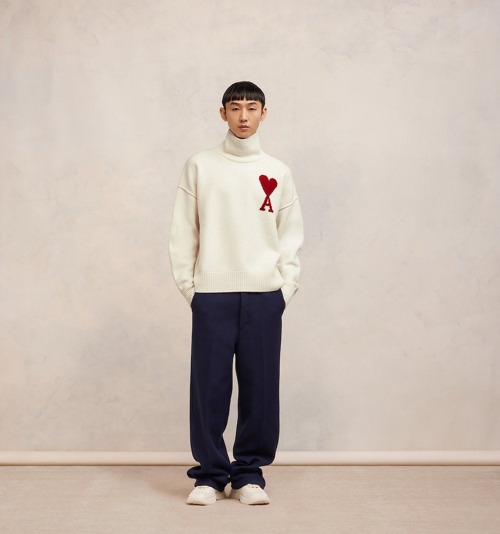 Ami Red Ami de Coeur Sweater White