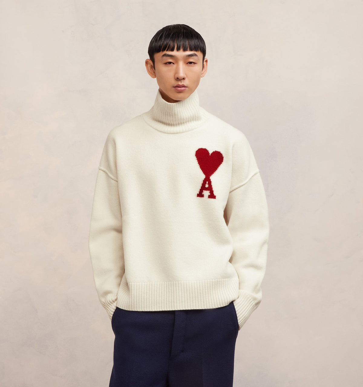 Ami Red Ami de Coeur Sweater White