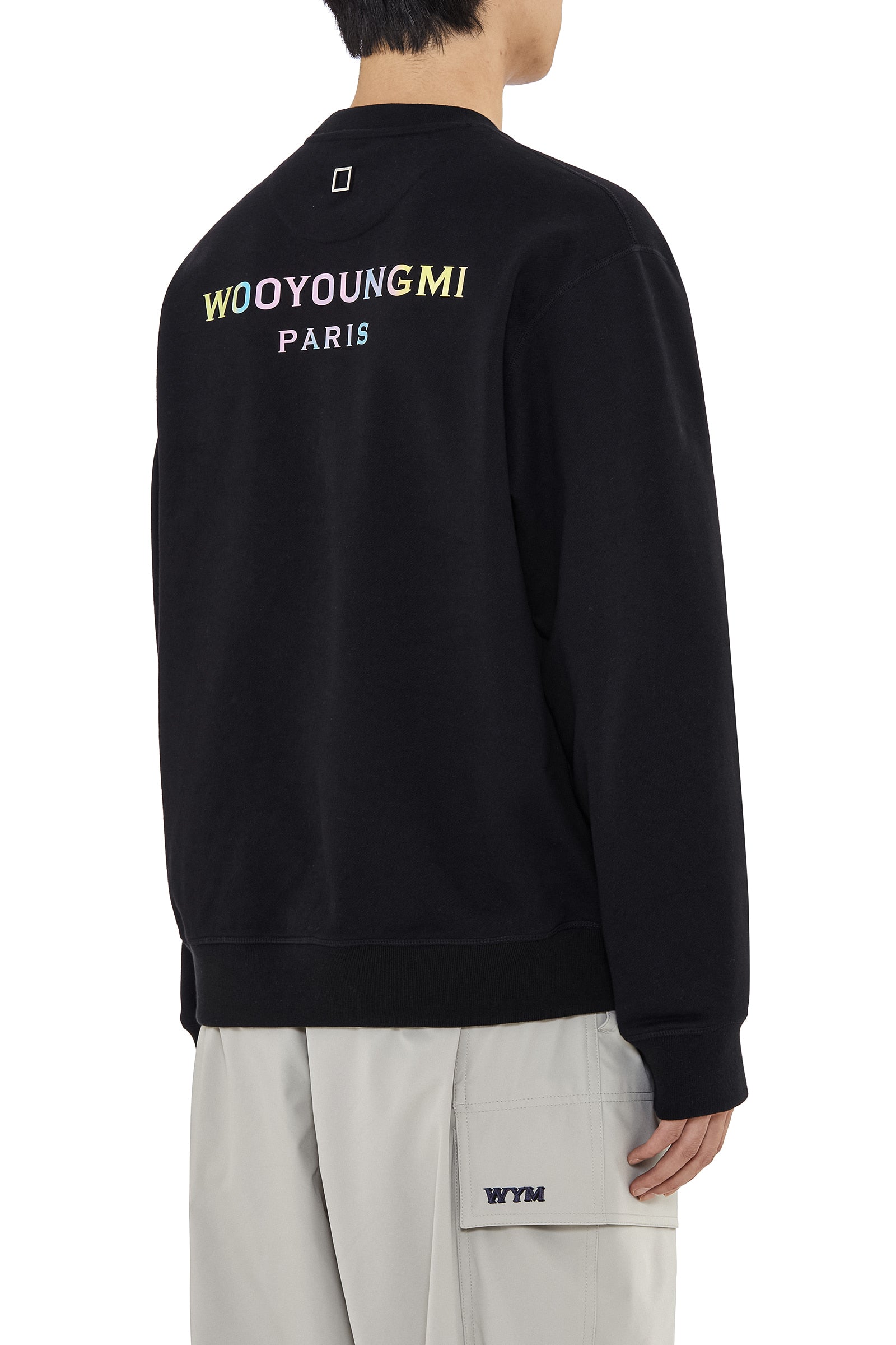 WOOYOUNGMI Black Cotton Lenticular Back Logo Sweatshirt