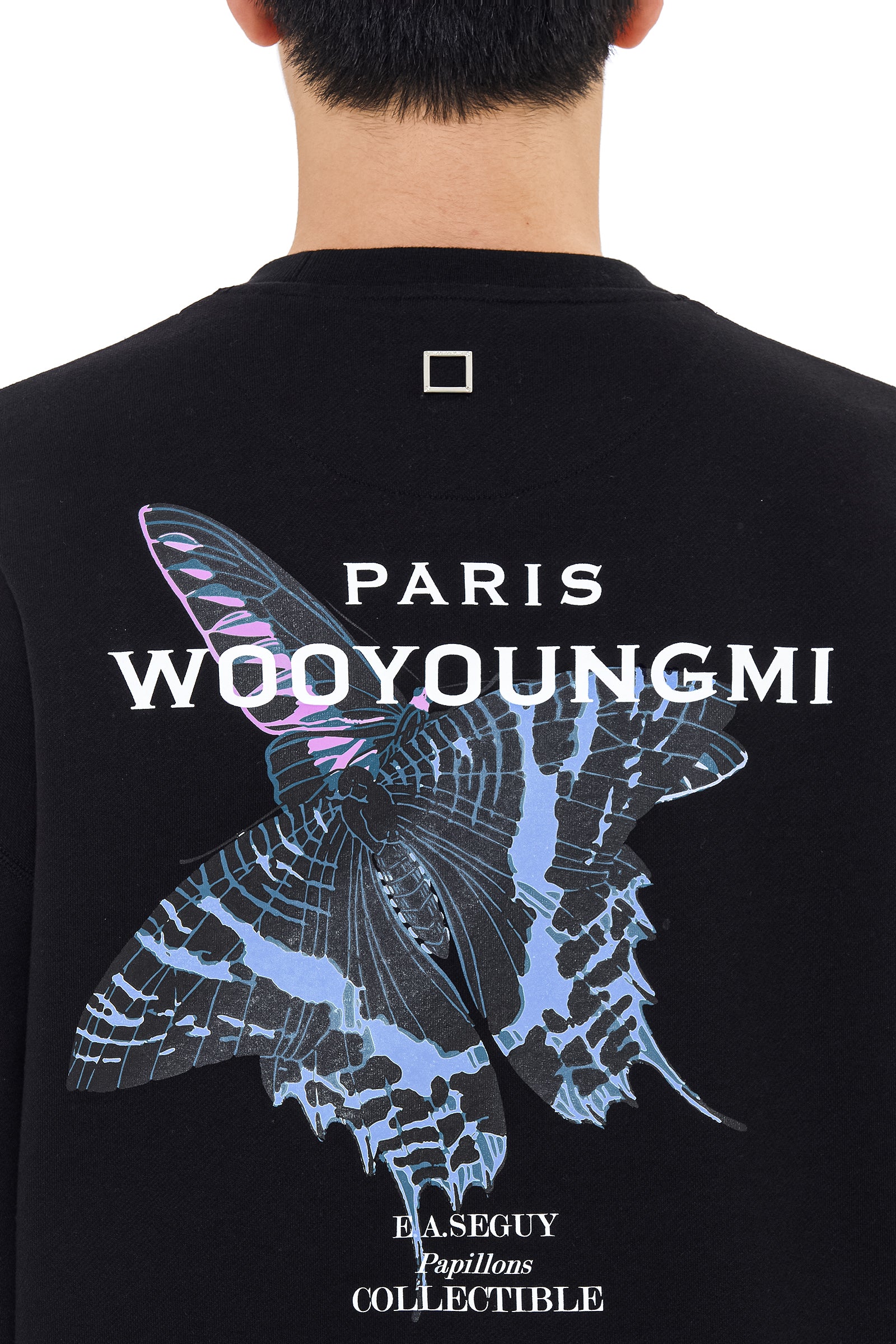 WOOYOUNGMI Black Butterfly Back Logo Sweatshirt