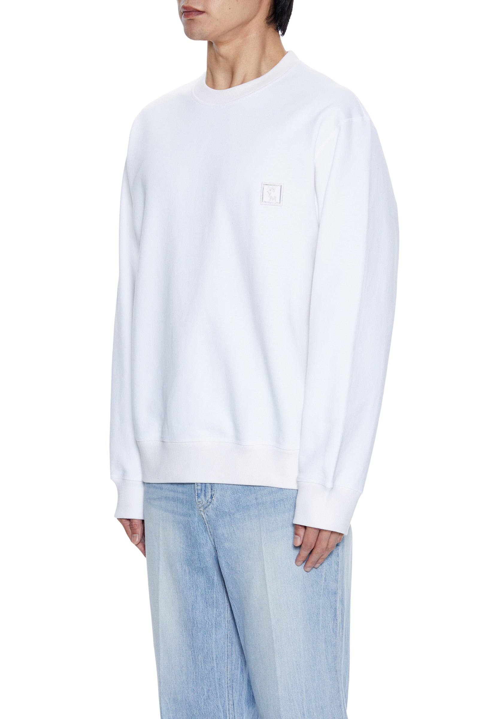 WOOYOUNGMI White Cotton Lenticular Back Logo Sweatshirt