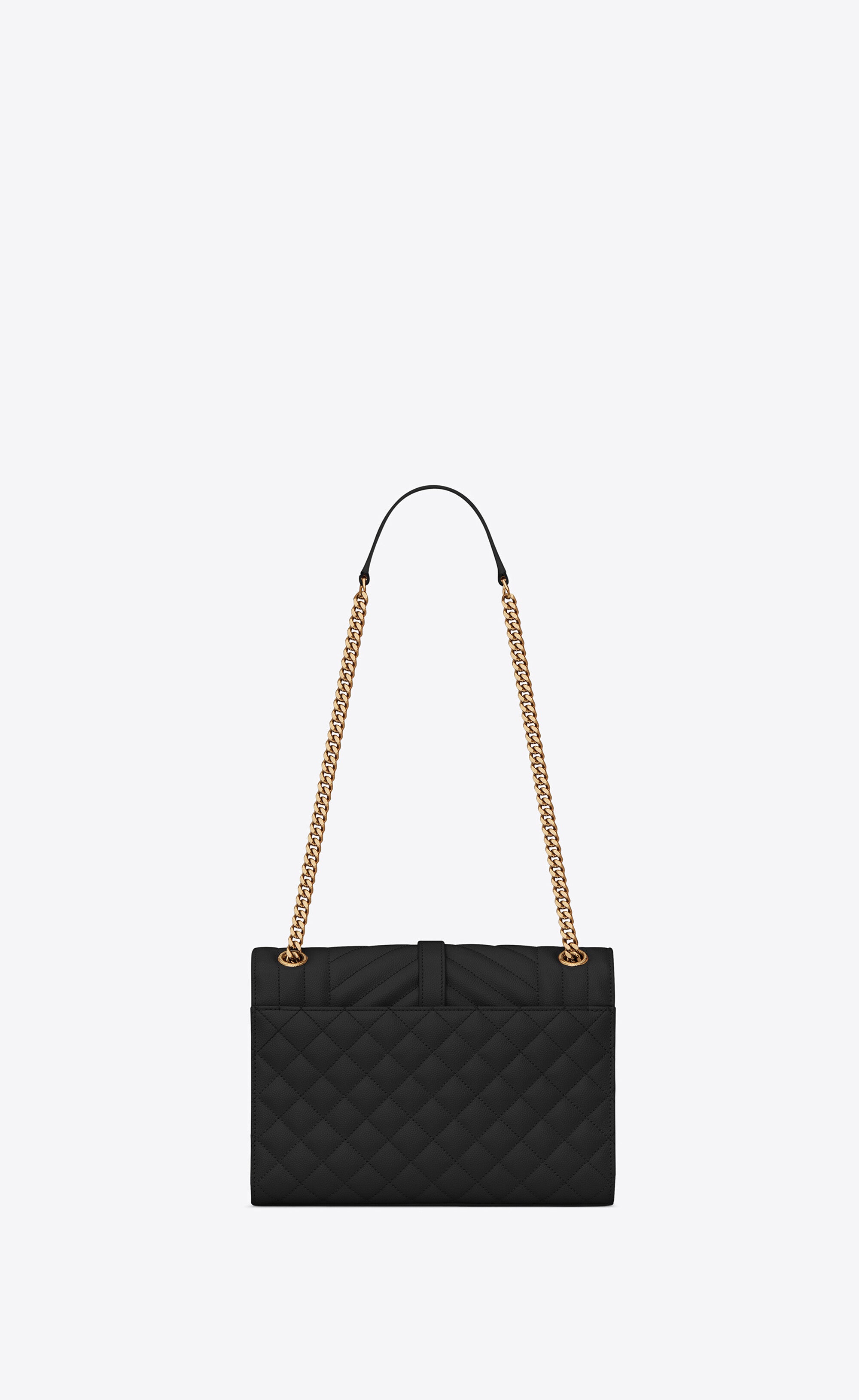 Saint Laurent MEDIUM ENVELOPE IN QUILTED GRAIN DE POUDRE LEATHER