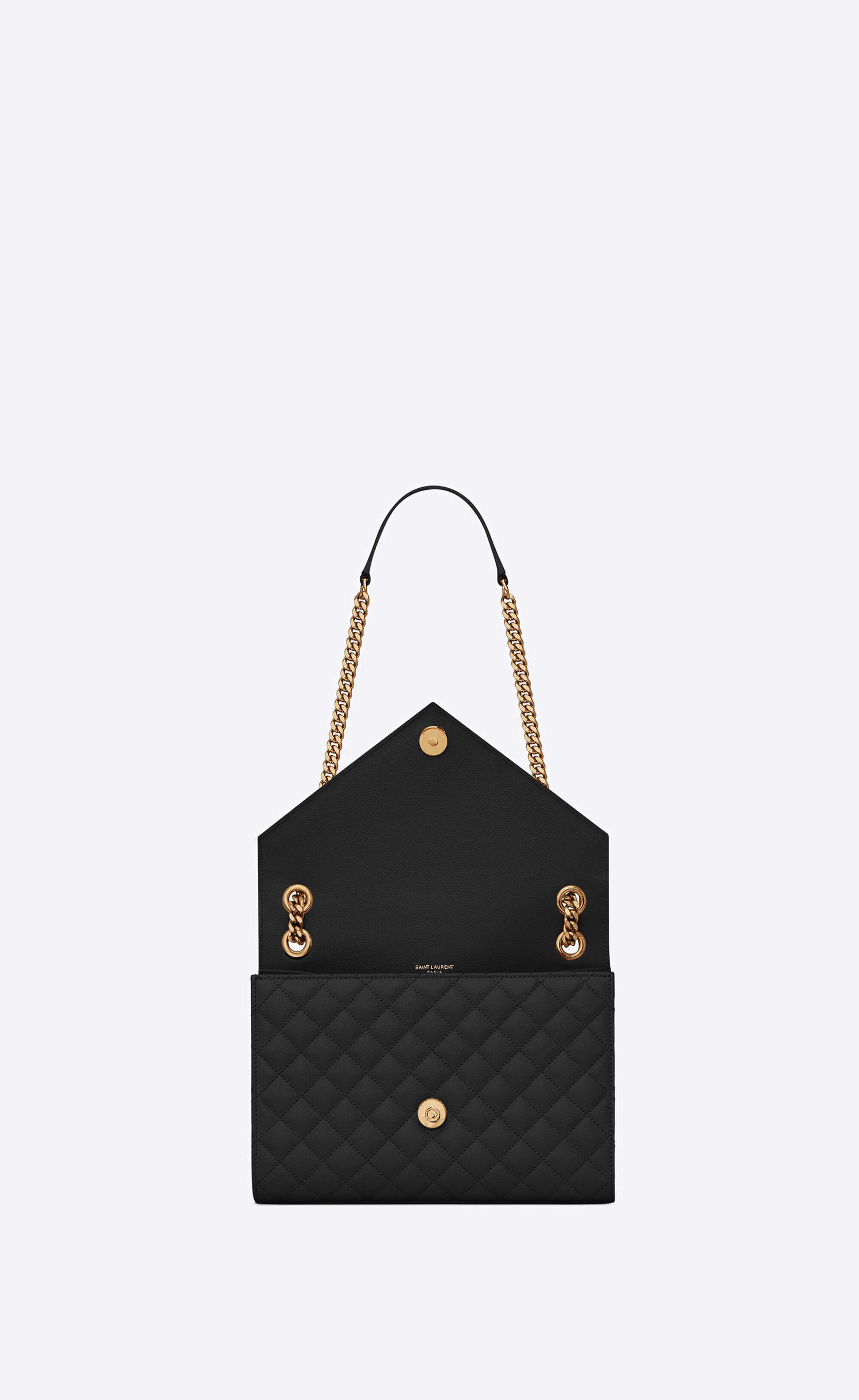 Saint Laurent MEDIUM ENVELOPE IN QUILTED GRAIN DE POUDRE LEATHER