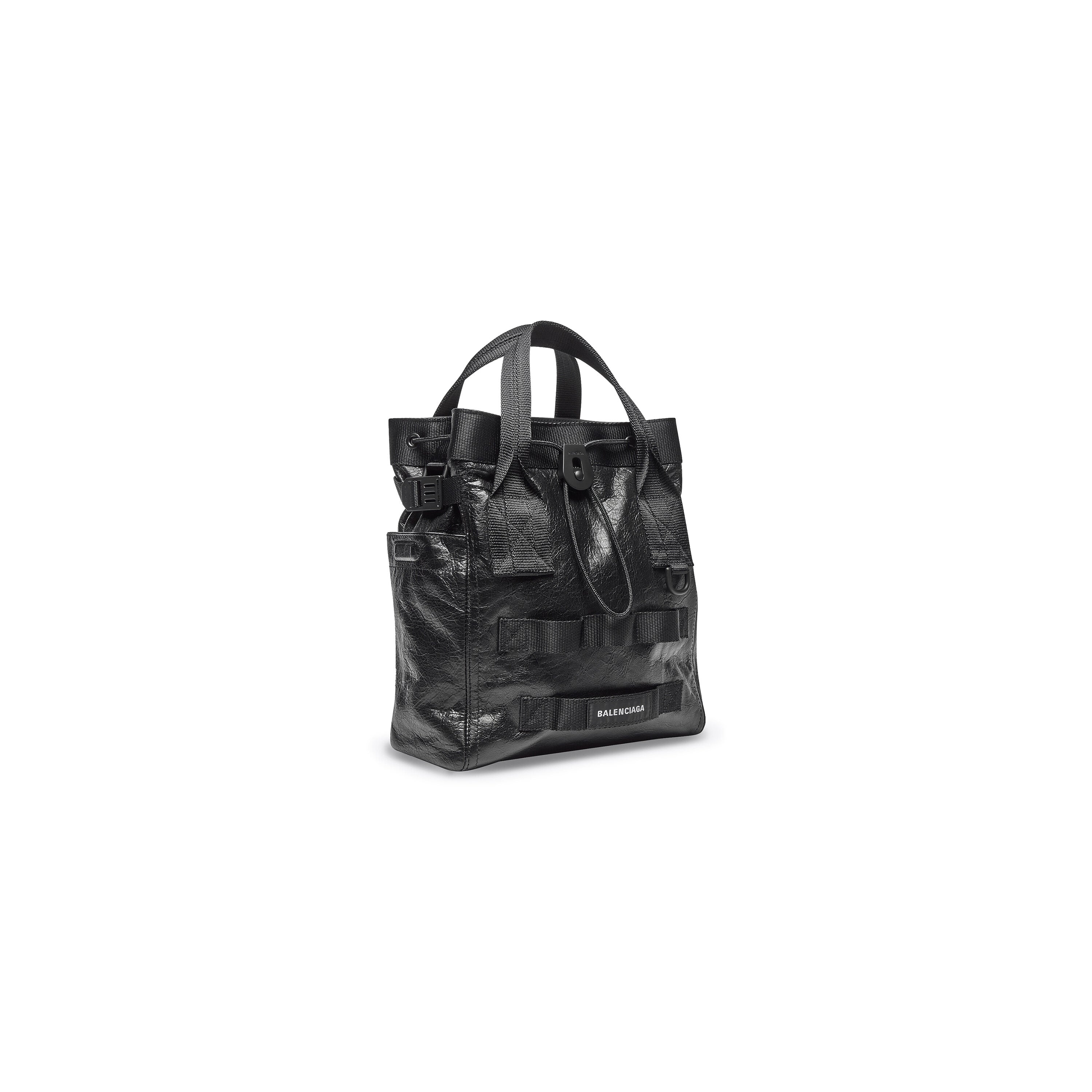 Balenciaga MEN'S ARMY SMALL TOTE BAG IN BLACK