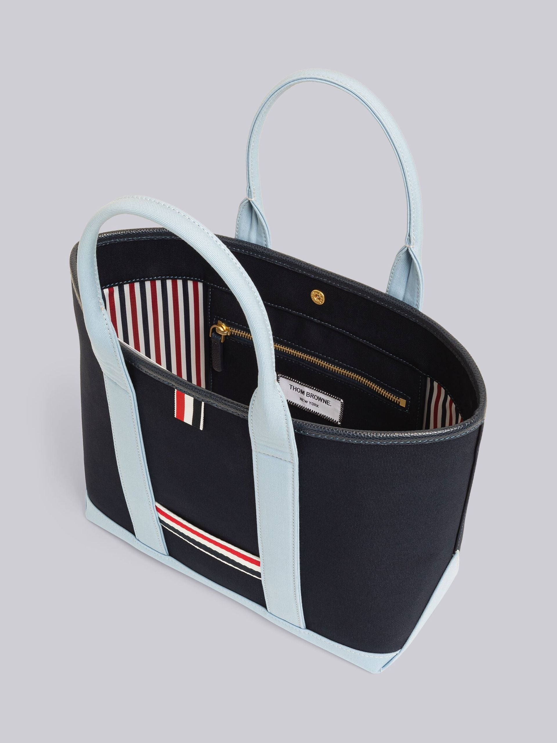 THOM BROWNE CANVAS INTERLOCK SMALL TOOL TOTE