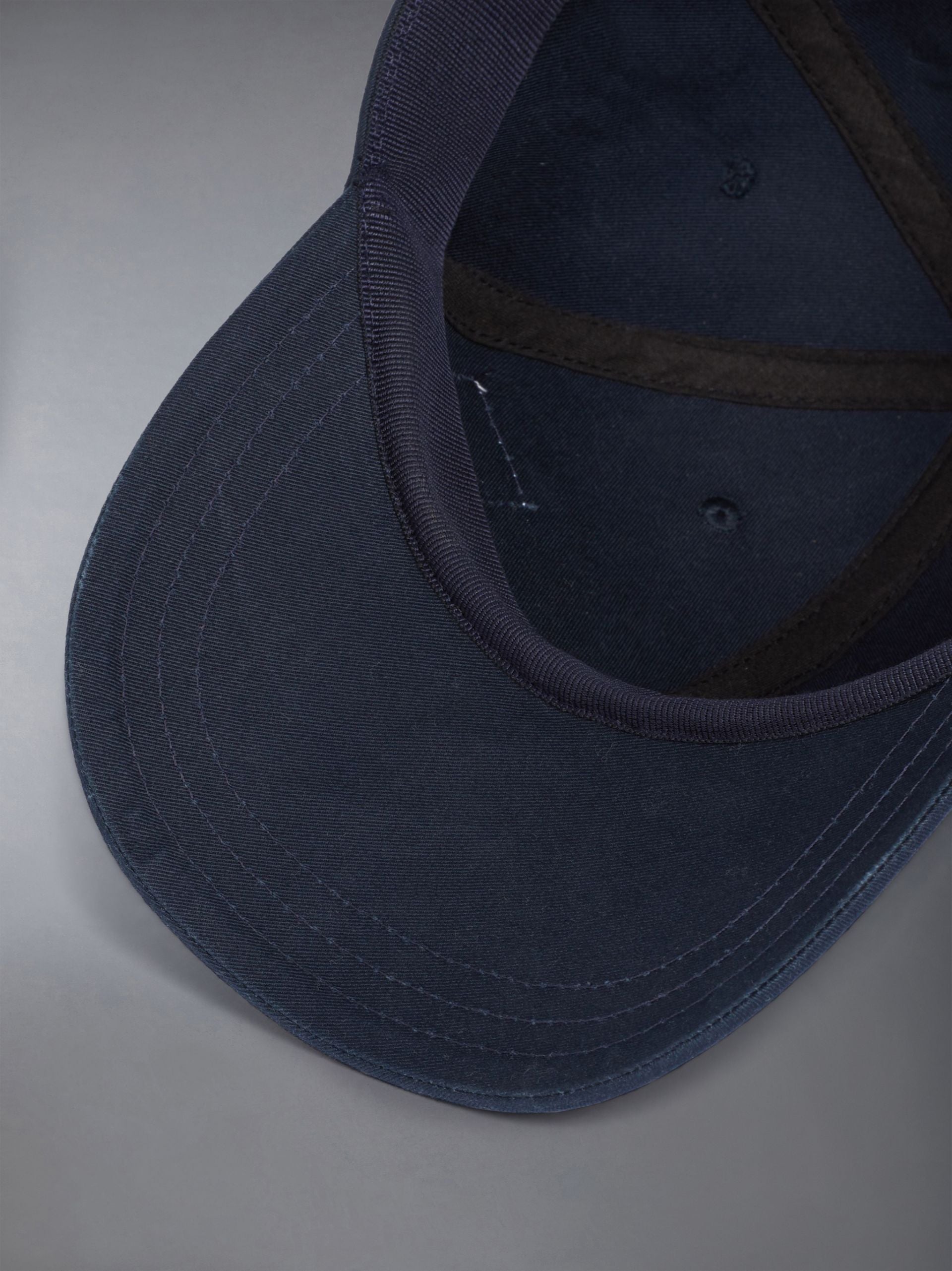 Thom Browne NAVY COTTON TWILL BASEBALL CAP