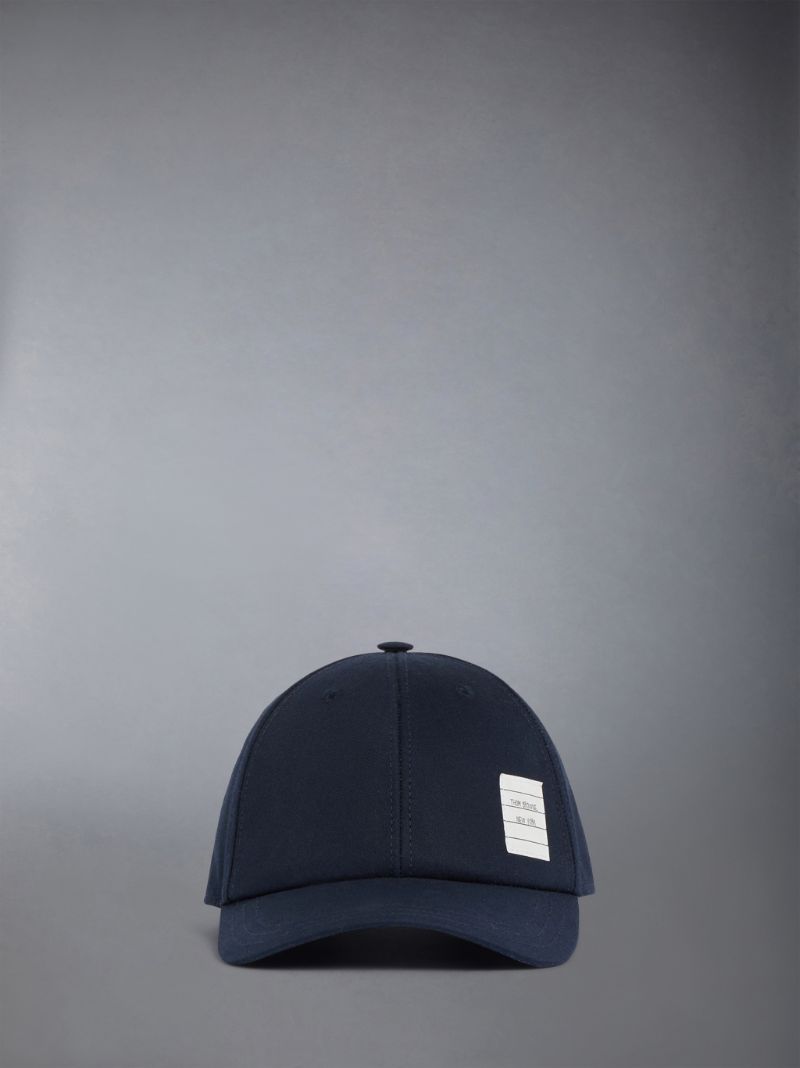 Thom Browne NAVY COTTON TWILL BASEBALL CAP