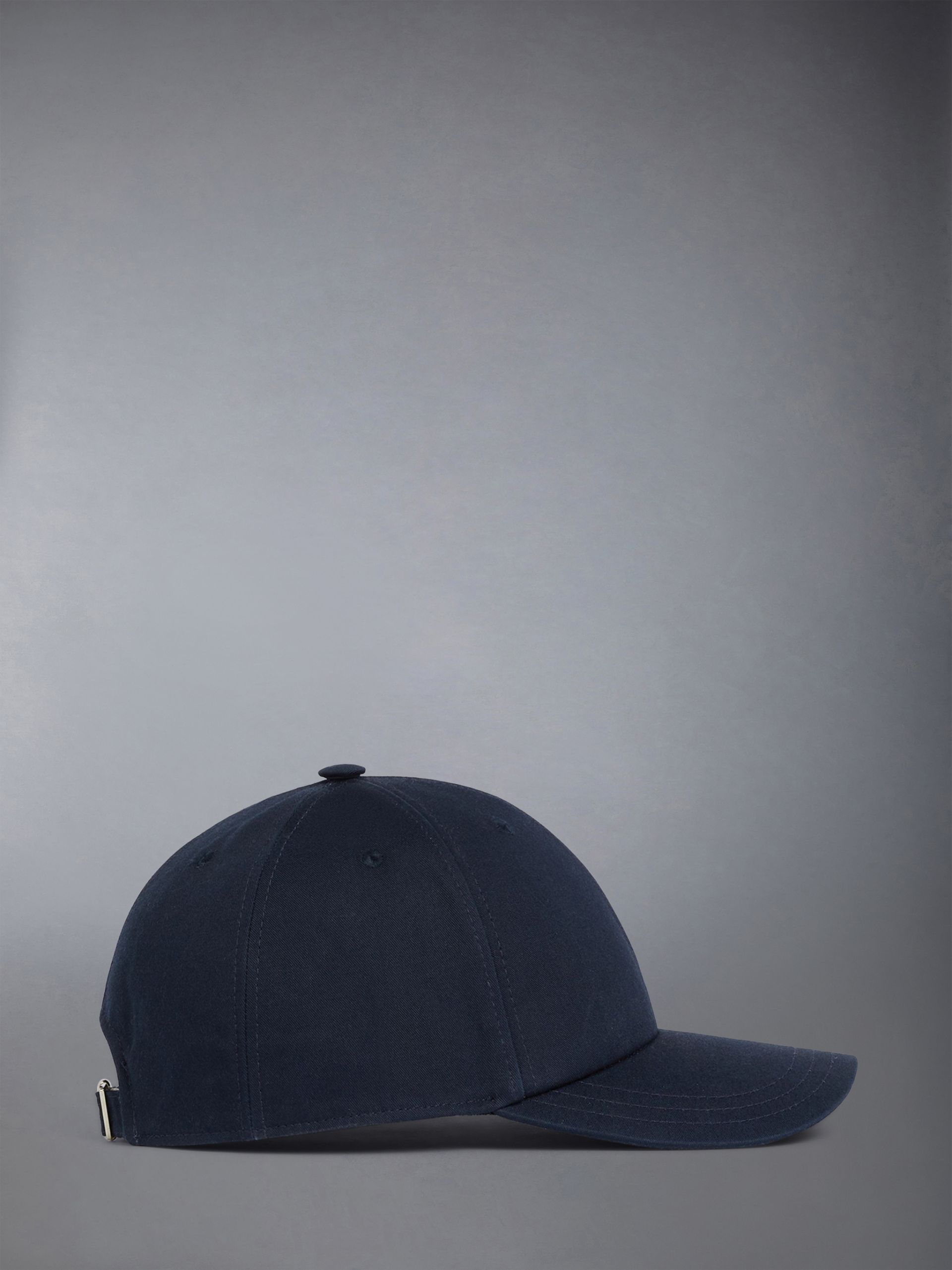 Thom Browne NAVY COTTON TWILL BASEBALL CAP