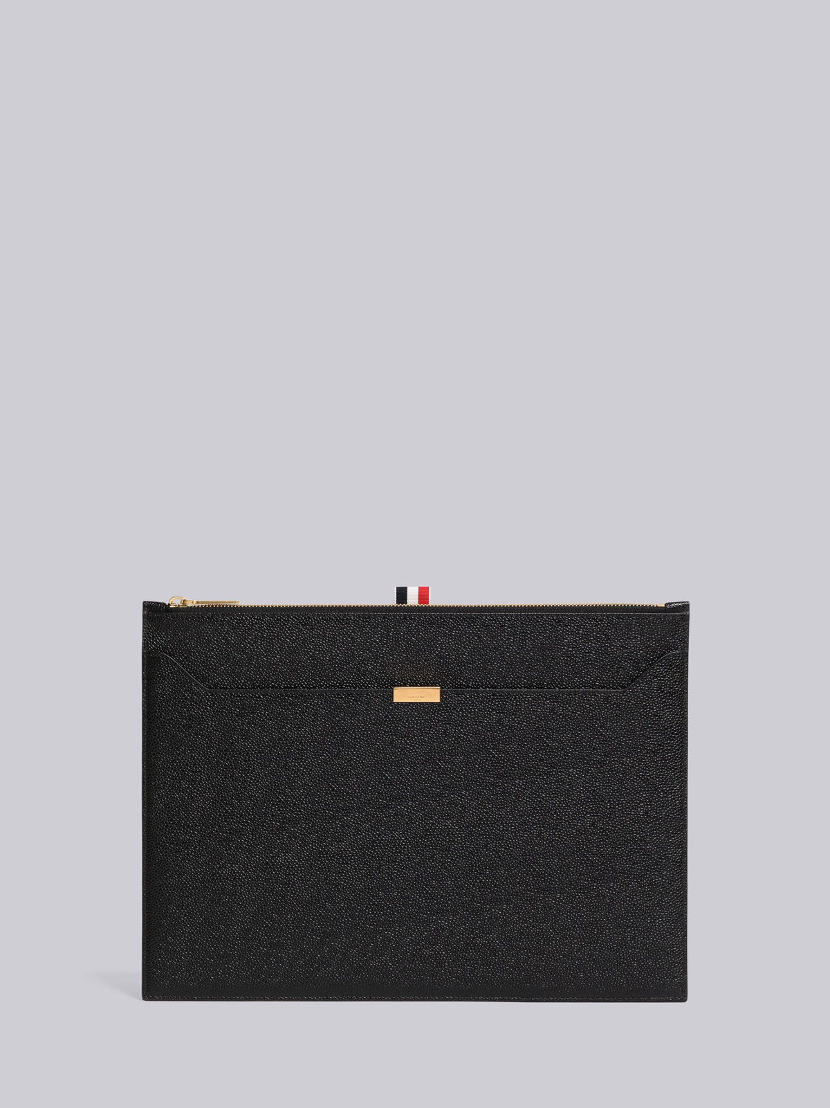 THOM BROWNE PEBBLE GRAIN LEATHER LOCK MEDIUM DOCUMENT HOLDER